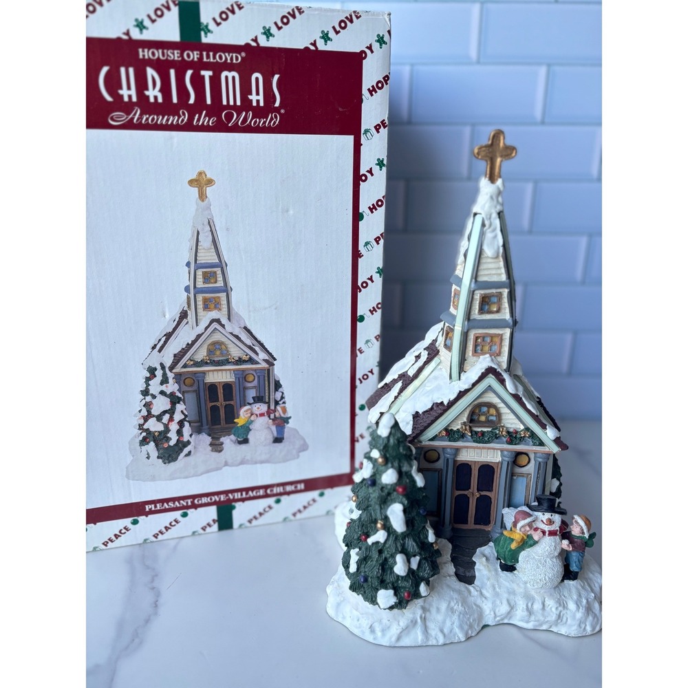 Vintage 1998 House of Lloyd Pleasant Grove Village Church  Lighted 630128‎